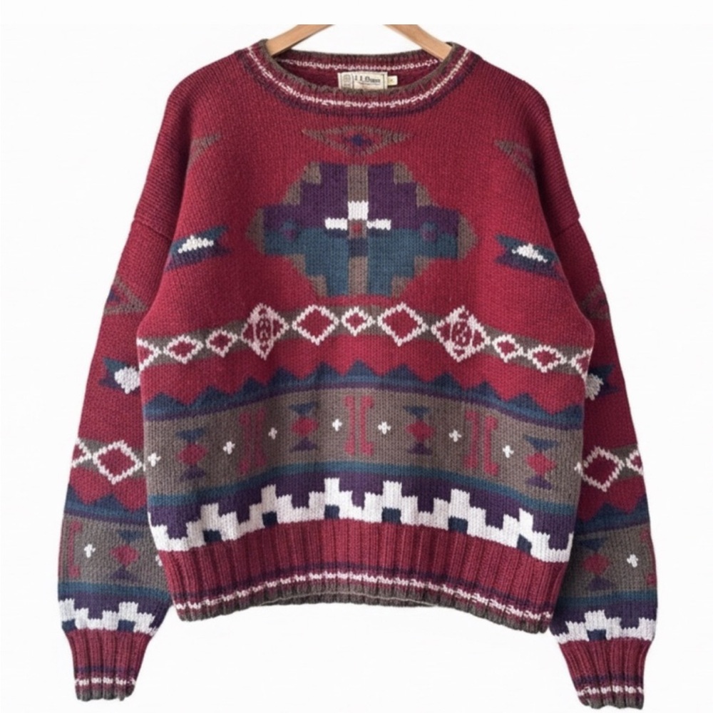 Vintage LL BEAN Southwest Aztec sweater Large